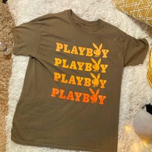 men’s orange/yellow gradient playboy T-shirt
